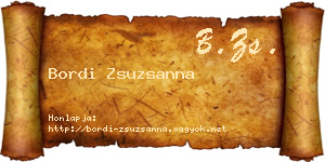 Bordi Zsuzsanna névjegykártya